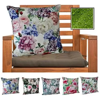 Heimtexland Декоративная подушка для улицы с наполнителем LOTUS EFFECT водоотталкивающая 45x45 цветы декоративная садовая подушка уличная подушка Type675 05 зеленый