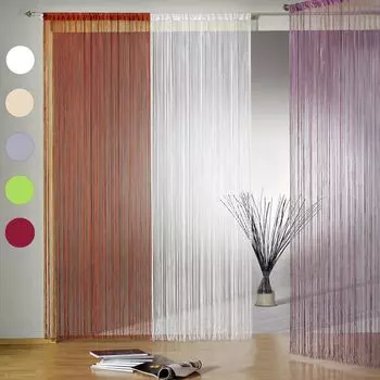 Heimtexland Fadenstores ниточная штора, ниточная штора, перегородка, занавеска, защита от насекомых, дверная занавеска, kotex Type 121, белый, 160 x 148 см