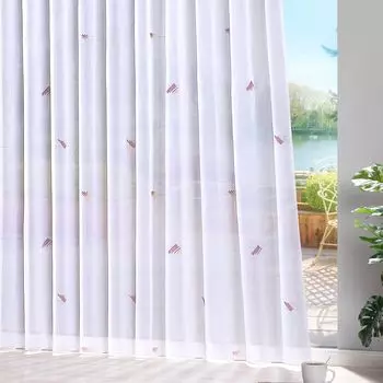 Heimtexland Магазин штор Вуаль Дымчатая лента для штор Прозрачная свинцовая лента Готовая штора Тип 872 Blackberry В x Ш 245 x 500 см, розовый