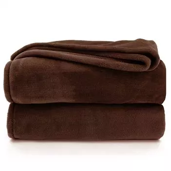 Heimtexland Мягкое одеяло СУПЕР МЯГКОЕ Фланелевое одеяло XL Плед для дивана, простой тип 380 Коричневый 200 x 150 см