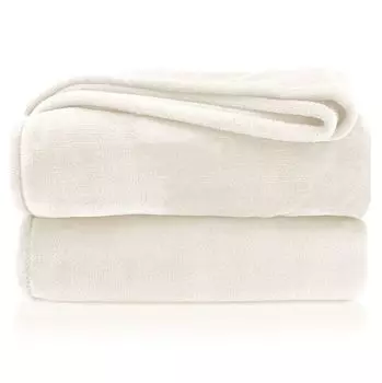 Heimtexland Мягкое одеяло СУПЕР МЯГКОЕ Фланелевое одеяло XL Плед для дивана Plain Type380 Кремовый 200 x 150 см, бежевый