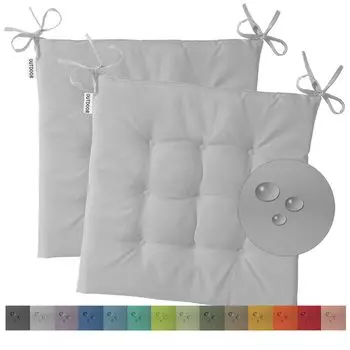 Heimtexland набор из 2 подушек для садовых стульев, подушки для сидения, водоотталкивающие, атмосферостойкие, садовые подушки, 40 x 40 см, стеганое садовое кресло, садовая скамейка, подушка, устойчивая к ультрафиолетовому излучению, тип 551, све...