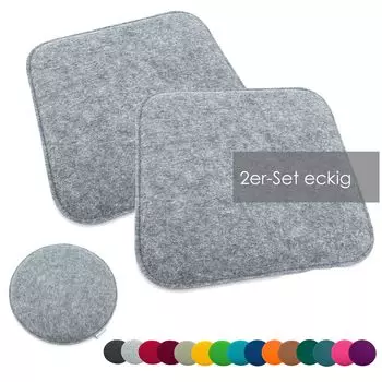 Heimtexland набор подушек для сиденья фетровая подушка для стула подушка для стула фетровая подушка для стула тип631 набор из 2 квадратных штук 35 x 35 см светло-серый