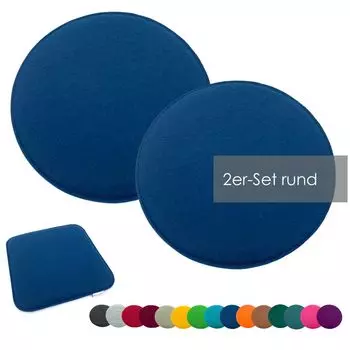 Heimtexland набор подушек для сиденья фетровая подушка для стула подушка для стула фетровая подушка для стула тип631 набор из 2 круглых 35 см темно-синего цвета, синий
