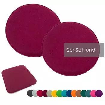 Heimtexland набор подушек для сиденья фетровая подушка для стула подушка для стула фетровая подушка для стула тип631 набор из 2 штук 35 см круглый бордовый