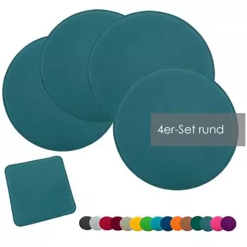 Heimtexland набор подушек для сиденья фетровая подушка для стула подушка для стула фетровая подушка для стула тип631 набор из 4 круглых бирюзовыйовых деталей 35 см