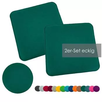 Heimtexland набор подушек для сиденья фетровая подушка для стула подушка для стула фетровая подушка для стула тип631 набор из 2 квадратов 35 х 35 см зелено-зеленый