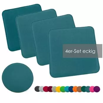 Heimtexland набор подушек для сиденья фетровая подушка для стула подушка для стула фетровая подушка для стула тип631 набор из 4 квадратных бирюзовыйовых элементов 35 x 35 см