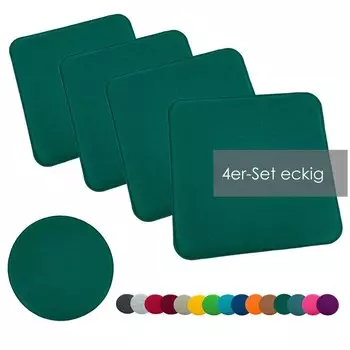 Heimtexland набор подушек для сиденья фетровая подушка для стула подушка для стула фетровая подушка для стула тип631 набор из 4 квадратов 35 x 35 см зелено-зеленый