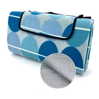 Heimtexland Одеяло для пикника Водонепроницаемый уличный пляжный коврик Спальный коврик Моющееся походное одеяло Складное с ручкой для переноски Фестивальное пляжное одеяло для кемпинга и пикника Тип 549 Кругов 135x170 см