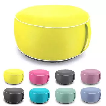 Heimtexland Открытый пуф Подушка для сиденья Надувной садовый табурет для отдыха Всепогодный мешок для бобов Подушка для пола для йоги Тип 841 Желтый