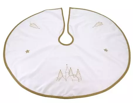 Heimtexland Плед на елку, декоративный плед, подставка для елки, 90 см, Рождественское украшение, Плед на елку, тип 618, кремовый, бежевый