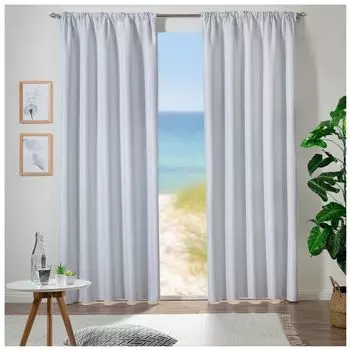 Heimtexland плотные шторы, плотные шторы, структура, лента с рюшами, кулиска, декоративная штора, плотные шторы, тип 694, серо-белый, серый