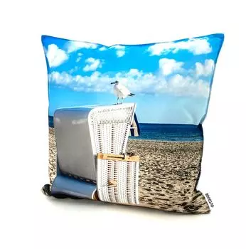 Heimtexland Подушка для улицы Эффект лотоса 45x45 Садовая декоративная подушка Водоотталкивающая декоративная подушка для отдыха на открытом воздухе Тип 742 Морская чайка