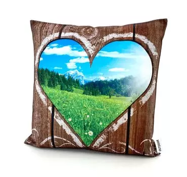 Heimtexland Подушка для улицы Эффект лотоса 45x45 Садовая декоративная подушка Водоотталкивающая декоративная подушка для отдыха на открытом воздухе Тип 742 Альпийское сердце