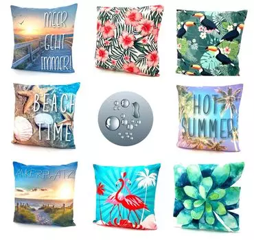Heimtexland подушка для улицы с наполнителем декоративная подушка для сада 45x45 грязе- и водоотталкивающая декоративная подушка для улицы Type688 Beachtime
