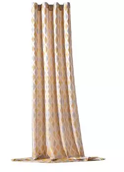 Heimtexland штора с люверсами, декоративная штора с ромбом, жаккардовая декоративная штора ВxШ 245x140 Тип796 горчичное золото, желтый