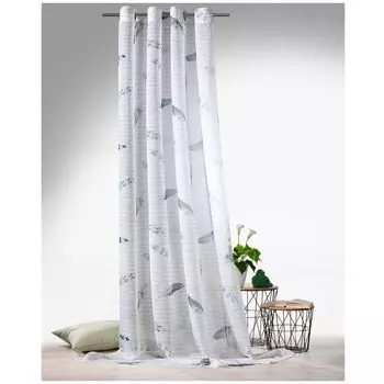 Heimtexland Штора с люверсами Spirit Feather Font Винтажная декоративная штора Прозрачная этническая штора в стиле бохо ВxШ 245x135 см Тип558, белый