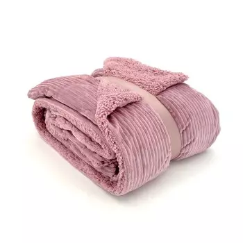 Heimtexland супер толстое вельветовое приятное одеяло с пушистым меховым одеялом из шерпа 200x150 одеяло Type767 розовый