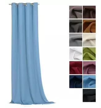 Heimtexland термоплотная штора с люверсами декоративная штора непрозрачная затемняющая тип 139 светло-голубая, светло-синий