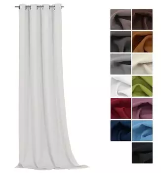 Heimtexland термоплотная штора с люверсами декоративная штора непрозрачная затемняющая тип 139 серо-белая, серый