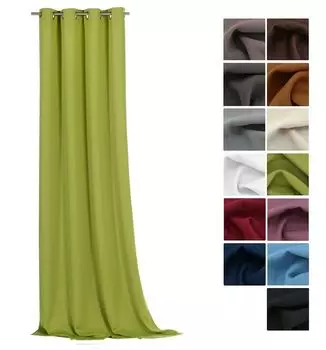 Heimtexland термоплотная штора с люверсами декоративная штора непрозрачная затемняющая тип 139 зеленая, зеленый