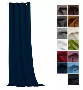 Heimtexland термоплотные шторы с люверсами декоративные шторы непрозрачные затемняющие шторы тип 139 темно-синие, темно-синий