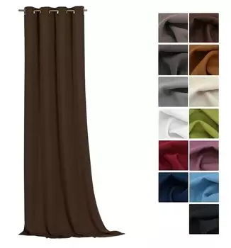 Heimtexland термоплотные шторы с люверсами декоративные шторы непрозрачные затемняющие шторы тип 139 шоколадно-коричневые, темно-коричневый
