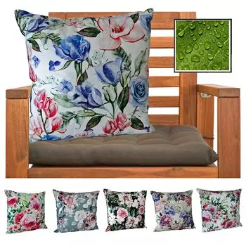 Heimtexland Уличная декоративная подушка с наполнителем LOTUS EFFECT водоотталкивающая 45x45 цветы декоративная садовая подушка уличная подушка Type675 04 зеленый