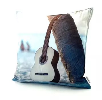 Heimtexland Уличная подушка с эффектом лотоса 45x45 Садовая декоративная подушка Водоотталкивающая декоративная подушка для отдыха на открытом воздухе Тип742 Пляжная гитара