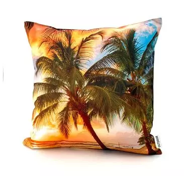 Heimtexland Уличная подушка с эффектом лотоса 45x45 Садовая декоративная подушка Водоотталкивающая декоративная подушка для отдыха на открытом воздухе Тип 742 Южное море Закат