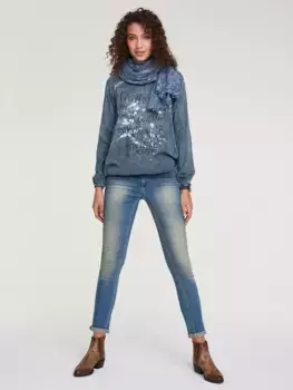 Heine блузка-комбинация Linea Tesini By Heine, джинсовый