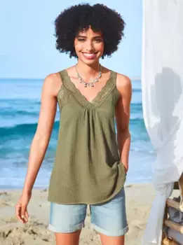 Heine блузка топ, оливковый