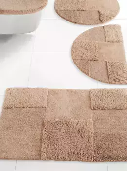 Heine домашний коврик для ванной Heine home Крышка крышки унитаза (47х50 см) + шаблон для унитаза с вырезом (45х50 см), серо-коричневый