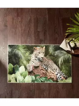 Heine домашний коврик для ванной Heine home прямоугольный (50х80 см), зелено-коричневый/с/принтом