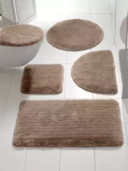 Heine домашний коврик для ванной Heine home Прямоугольный коврик для туалета без выреза (45х50 см), Крышка крышки унитаза (47х50 см), серо-коричневый