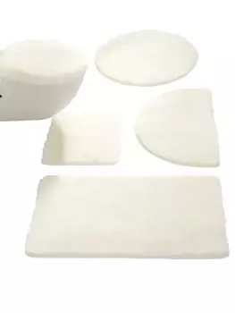 Heine домашний коврик для ванной Heine home Прямоугольный коврик для туалета с вырезом (45х50 см), Крышка крышки унитаза (47х50 см), цвет offwhite