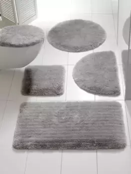 Heine домашний коврик для ванной Heine home Прямоугольный коврик для туалета с вырезом (45х50 см), Крышка крышки унитаза (47х50 см), светло-серый