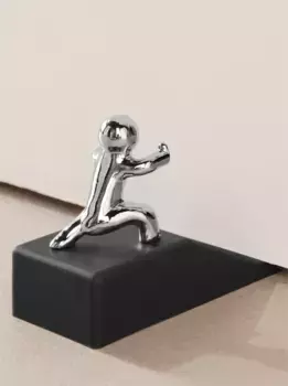 Heine Home дверной стопор 10х6,5х4 см, черно-серебристый