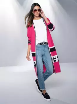 Heine кардиган, цвет Pink-Schwarz-Gemustert