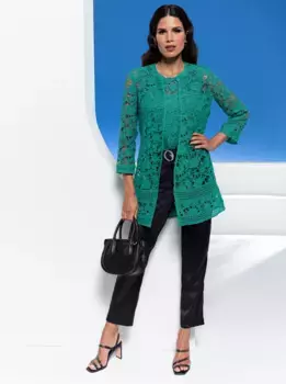 Heine куртка-блейзер "кружевной пиджак", изумрудный