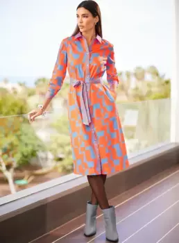 Heine платье-рубашка "платье с принтом", цвет Orange-Bleu-Bedruckt