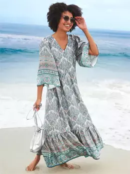 Heine платье с принтом "платье с принтом", цвет Sand-Flamingo-Bedruckt