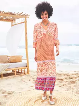 Heine платье с принтом "платье с принтом", цвет Orange-Champagner-Bedruckt