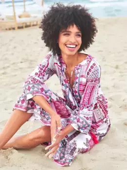 Heine платье с принтом "платье с принтом", цвет Champagner-Pink-Bedruckt