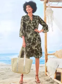 Heine платье с воланами "платье с принтом", хаки