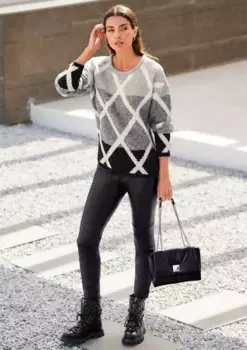 Heine свитер с круглым вырезом "Пуловер", бежевый