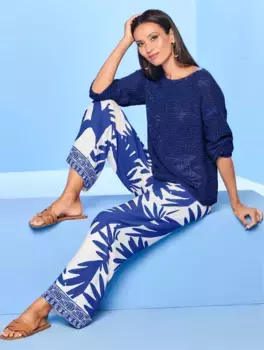 Heine свитер с круглым вырезом "Пуловер", синий