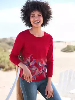 Heine свитер с круглым вырезом "свитер с принтом", черный