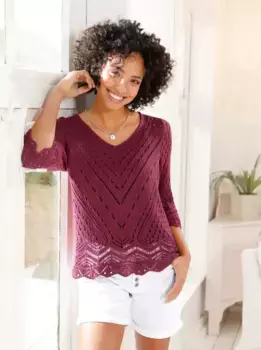 Heine свитер с рукавами 3/4 "Пуловер", бордовый